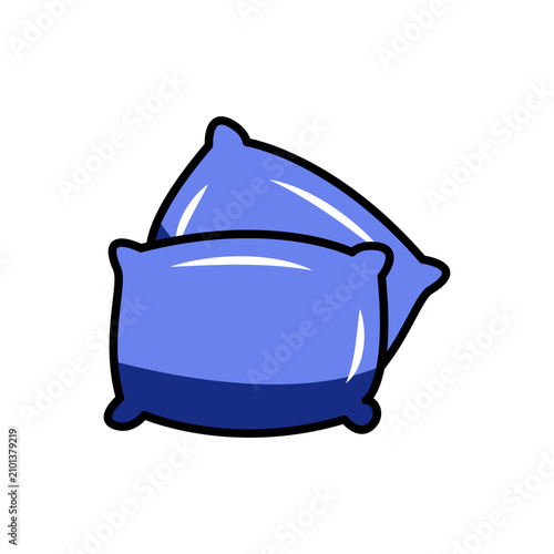 blue pillow icon vector