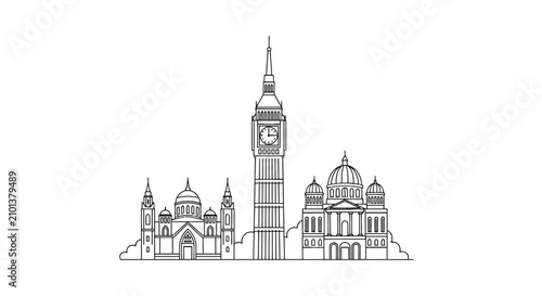 Foto Famous landmarks of london city skyline