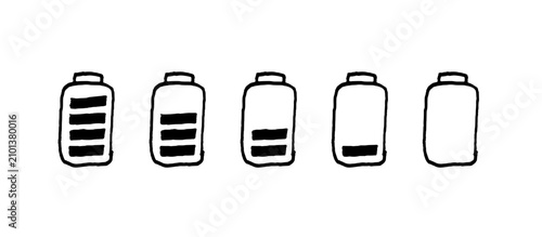 Εκτύπωση καμβά Battery charge level icon doodle set