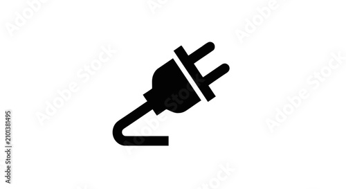 Electric plug icon symbol for power and connection concepts on white background