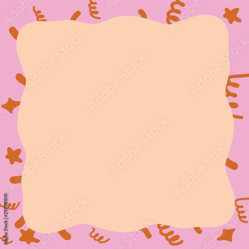 Hand-painted notebook memo frame with a blank white paper on a playful patterned blue background. Perfect for notes, planners, stationery, and creative projects.