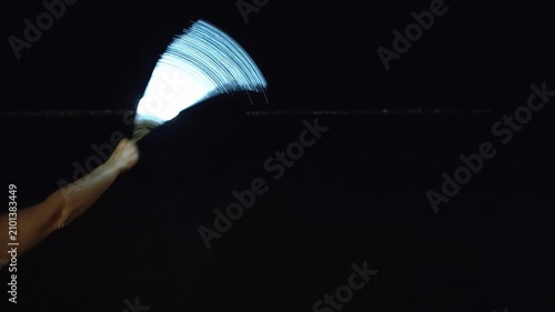 light show with fiber optic lamp