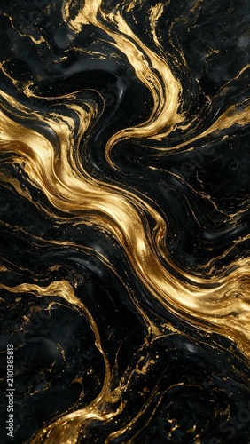 Luxurious liquid gold marble texture, black and gold swirls, elegant, high-end, 8k detail, flowing metallic patterns, premium aesthetic