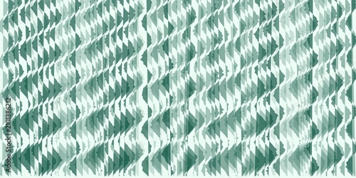 Принти на полотні Abstract geometric pattern with vertical green lines and jagged shapes on white
