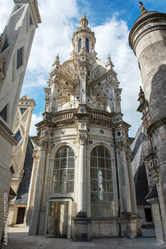 detail of the roofs of the Chambord castle