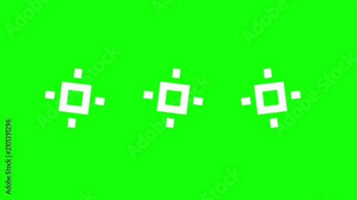 Multi Axis Rotating Geometric Icons on Green Screen 4K