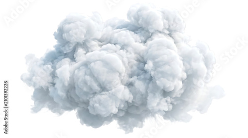 Konstfotografi Realistic fluffy white cloud isolated on transparent background