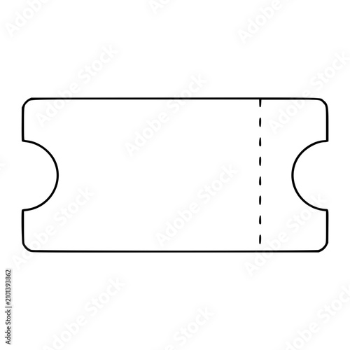 фотографія Hand-drawn admission ticket stub vector icon with minimalist line outline style