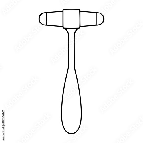 Фотография Minimalist Vector Icon of Medical Reflex Hammer, Clean Line Art Illustration for