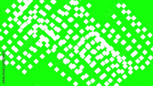 Multiple Moving Squares Animation on Green Screen 4K, Seamless Loop
