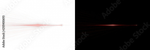 Photos Abstract red light speed effect with glowing horizontal motion lines