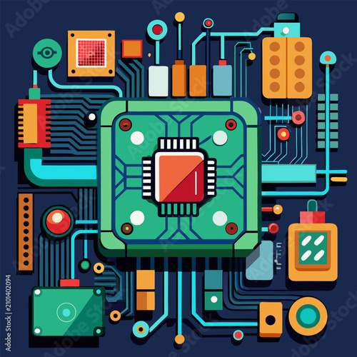 Microchip and Central Processing Unit, generative AI.