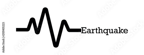Earthquake icon. seismogram for seismic measurement