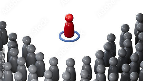 Принти на полотні 3d illustration of many pawns over RED and representing a class action or a collective redress concept
