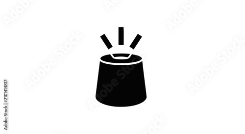 Bild auf Leinwand Minimalist silhouette icon of a smart speaker with voice activation signal bars