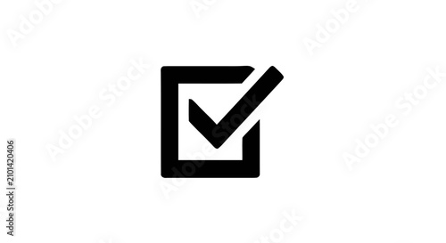 Photos A black checkbox icon with a checkmark is shown clearly in a simple graphic