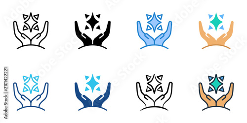 Canvastavla Revelation icons set multiple style collection. Editable stroke