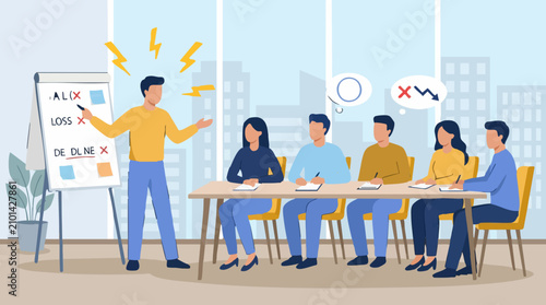 Fotografía Manager presents negative results, failures, and deadlines to concerned team