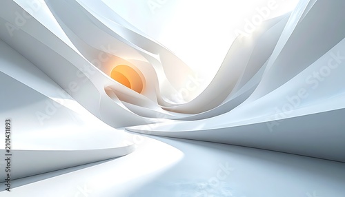 Modern abstract architecture interior design.