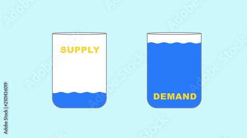 Supply and demand water tanks 2d animation with alpha matte
