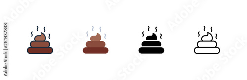 Pet waste icon. Cat litter poop. Cat hygiene and cleanup. Animal care and sanitation.