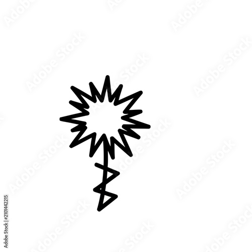 Abstract starburst with zigzag stem