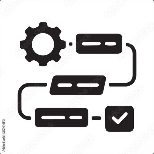 Data processing and verification workflow. Automation and validation concept.