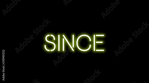Since Neon Sign Animation | Neon Glow Text Effect | 4K Black Background