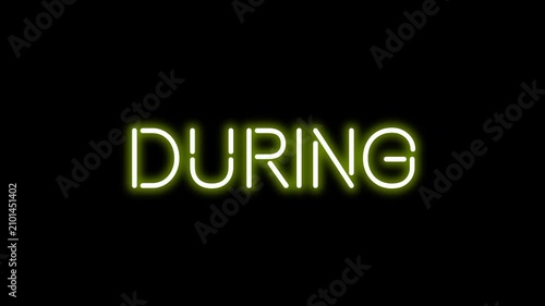 During Neon Sign Animation | Neon Glow Text Effect | 4K Black Background