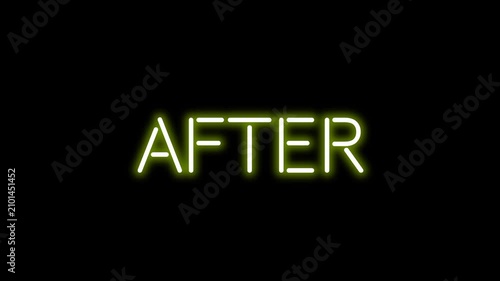 After Neon Sign Animation | Neon Glow Text Effect | 4K Black Background