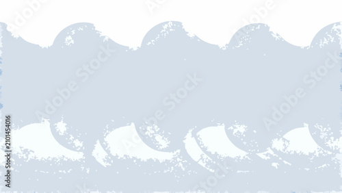 Bild auf Leinwand Pale blue watercolor waves with a blurred texture and a white background create