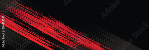 Dynamic black and red grunge halftone abstract background with diagonal brush stroke texture  modern edgy design suitable for sports posters  gaming banners  racing themes  digital ads  n high-energy