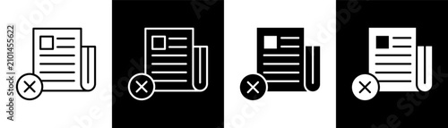 Cuadro en lienzo Fake News white and black icon set design