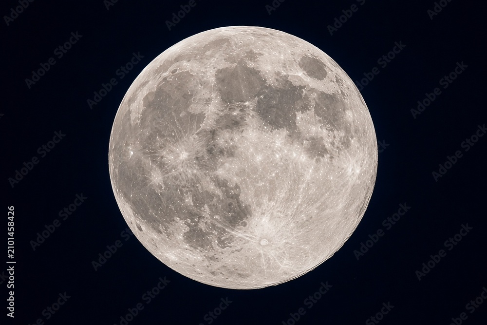 Fototapeta premium A close-up view of the moon's surface revealing intricate craters against the dark night sky.