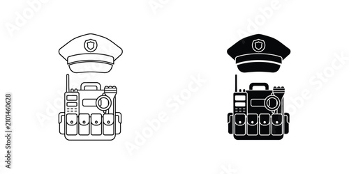Business growth and office workspace icons in dual design styles
