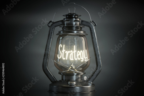 Obraz na plátně Strategy - Vintage Kerosene Lantern - 3d illustration