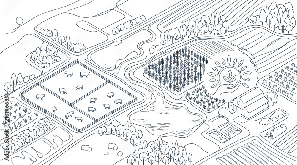 Obraz premium Detailed Blueprint Map of Urban City Planning Layout. EPS Editable. Vector Illustrations.