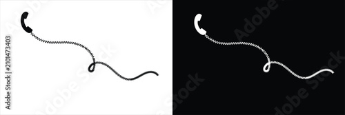 Obraz na płótnie Vintage Telephone  receiver with a cord icon