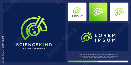 Foto Science mind logo design template