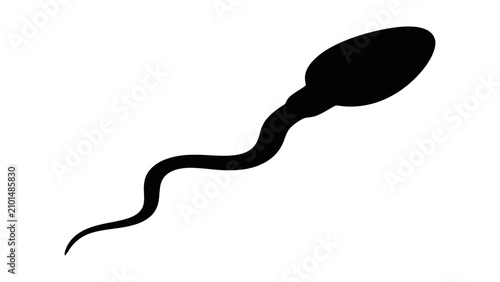 Foto Sperm cell silhouette represents biological reproduction and fertilization processes in a scientific context