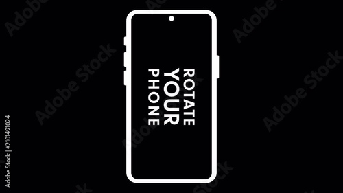 Rotate Your Phone Orientation Animation with Transparent Background - 4K Landscape Horizontal