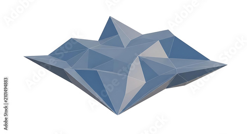 Abstract geometric background with blue faceted 3D render, ideal for modern digital art and technology concepts.