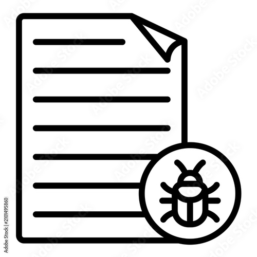Cuadro en lienzo Infected File vector icon. Can be used for Security iconset.