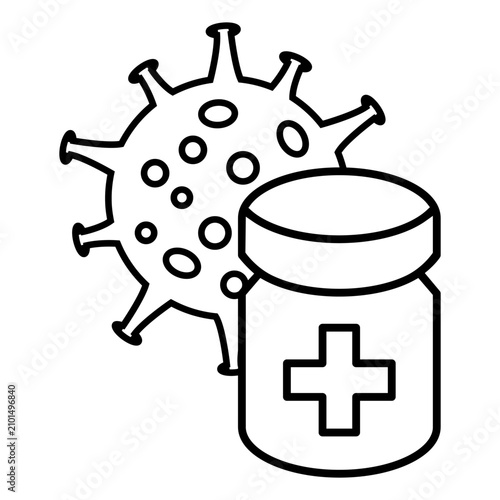 Fotografía Antiviral medication icon vector