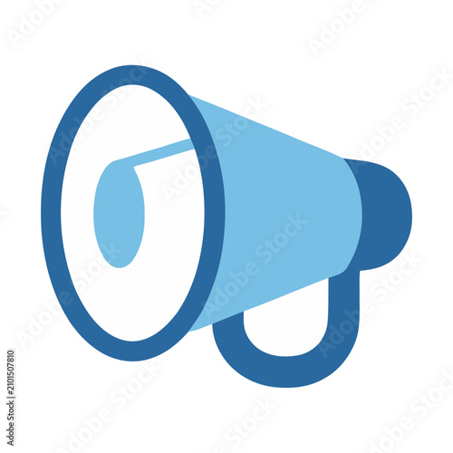 Blue megaphone icon