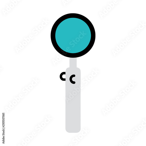 Cartoon magnifying glass with eyes and mouth