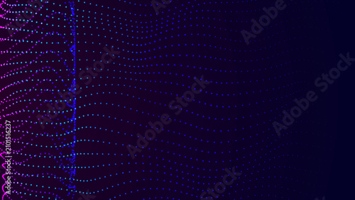 abstract blue and pink grid lines dots flow , futuristic ai technology and science stream social media background