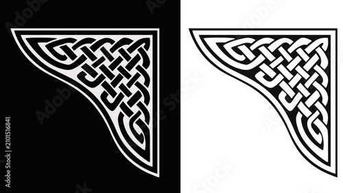 Fotografía Celtic Knot Corner Border Design