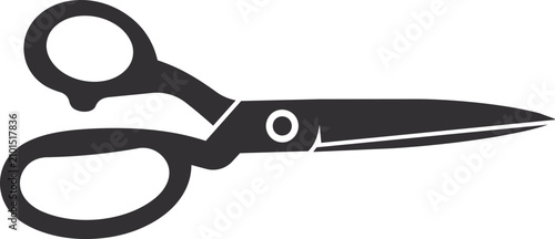 Konstfotografi Clean solid black tailor scissors icon with sharp blades and ergonomic handles,