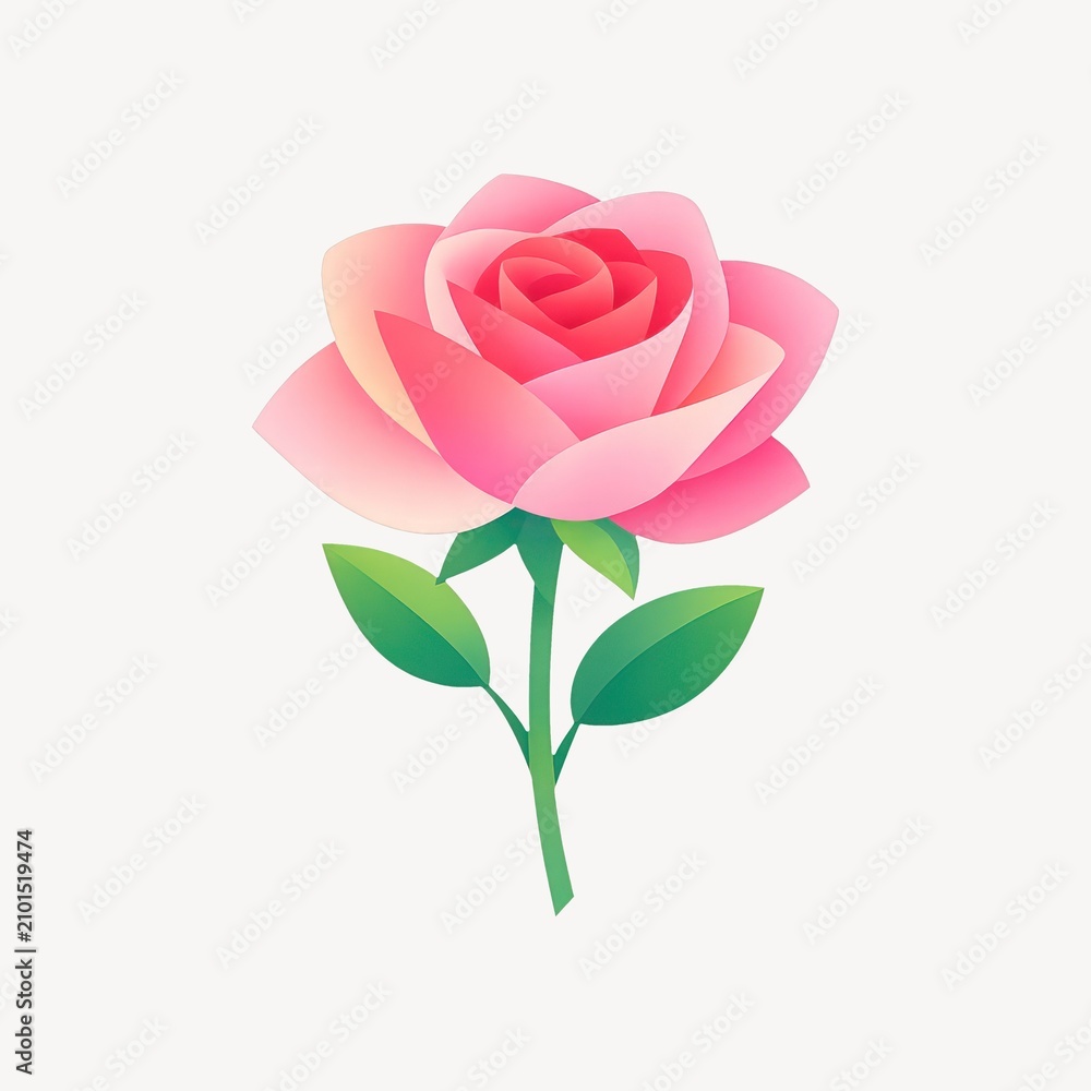 Obraz premium Elegant pink rose illustration